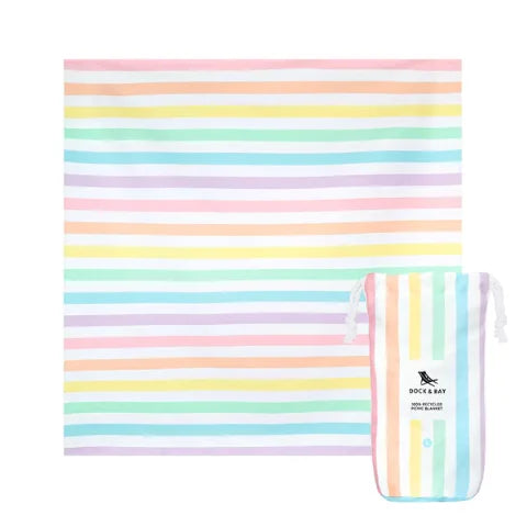 Dock & Bay Picnic Blanket - Compact & Quick Dry - Extra Large (240x170cm) Unicorn Waves