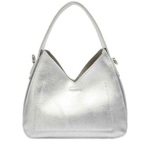 Every Other 12006 Mini V Crossbody Grab Bag In Silver