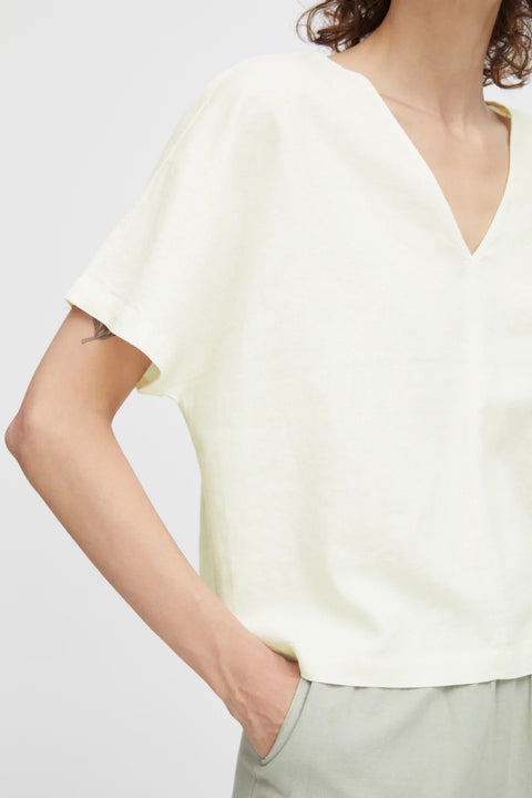 B Young Falakka V Neck Blouse In Marshmallow