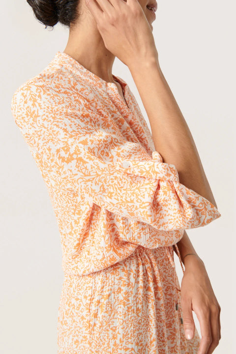 Soaked In Luxury Zaya Dress In Tangerine Ditsy Print