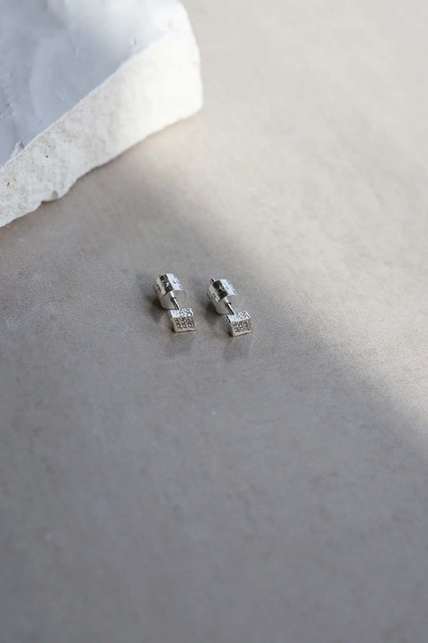 Tutti & Co X Escape Boutique EA623S Silver Diamond Crystal Earrings