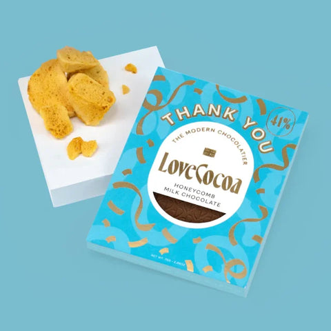 Love Cocoa 75G Milk Honeycomb 'Thank You' Bar