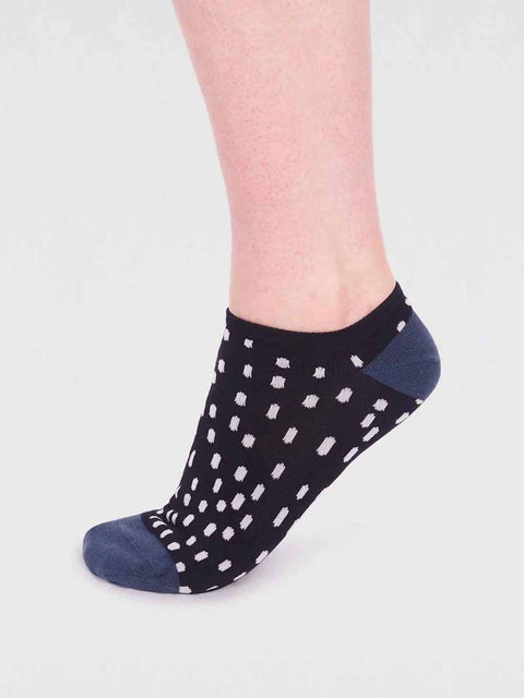 Thought SPW803 Serena Bamboo Spot Trainer Sock in Black