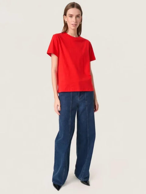 Soaked In Luxury Jina Basic Tee In Goji Berry