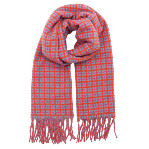 Zelly 1063809 Scarf Winter Weight In Cubes Hot Pink