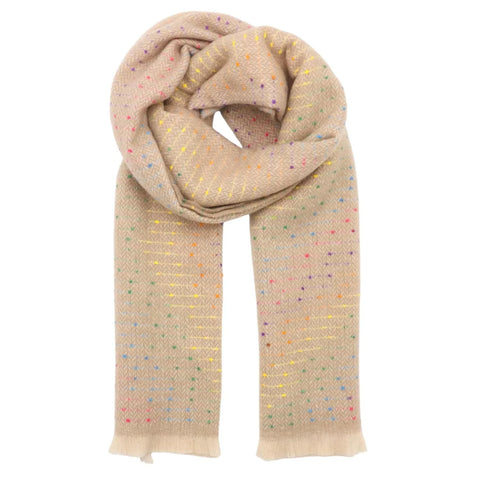 Zelly 1064005 Scarf Winter Weight In Speckled Cream