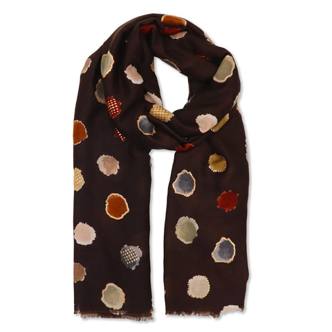 Zelly 1065603 Scarf Mid Weight In Spots Brown