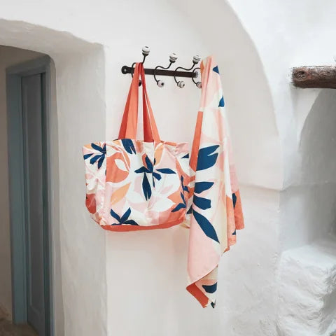 Dock & Bay Everyday Bag - Compact & Foldable Beach Bag- Medium (39x19cm) Terracotta Tropics