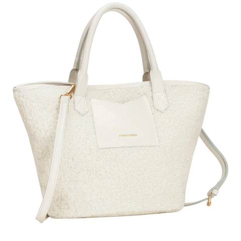 Every Other 12036 Large Bucket Style Sherpa Bag In White