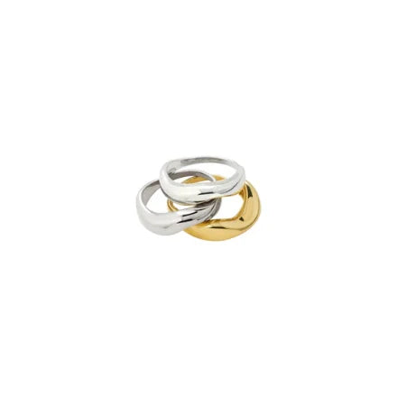Pilgrim 122626004 Nova Rings 3-In-1 Set, Silver-Plated
