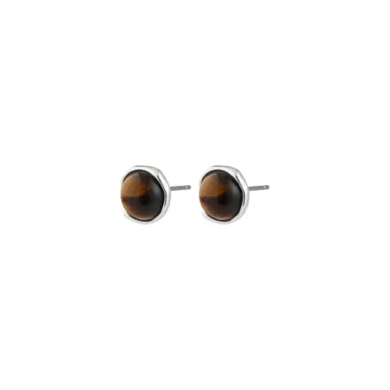 Pilgrim 132546513 Sense Earrings Silver-Plated/Tiger Eye