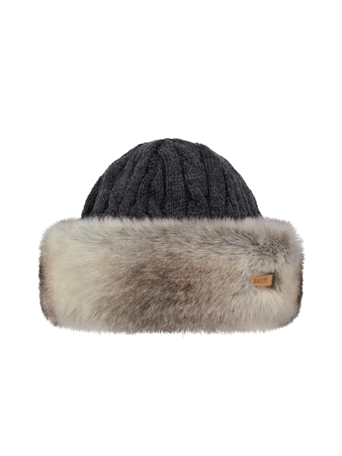 Barts Fur Cable Bandhat heather brown