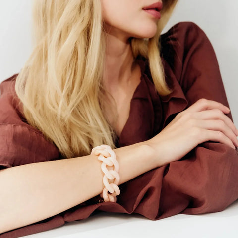 Vanessa Baroni VB2011PES Flat Chain Bracelet Peach Sorbet in Peach Sorbet