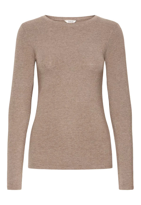 B Young Pamila LS T-Shirt In Walnut Melange