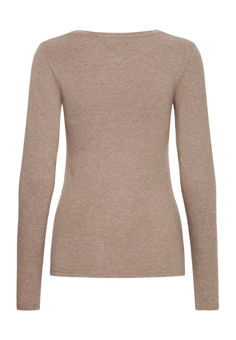 B Young Pamila LS T-Shirt In Walnut Melange