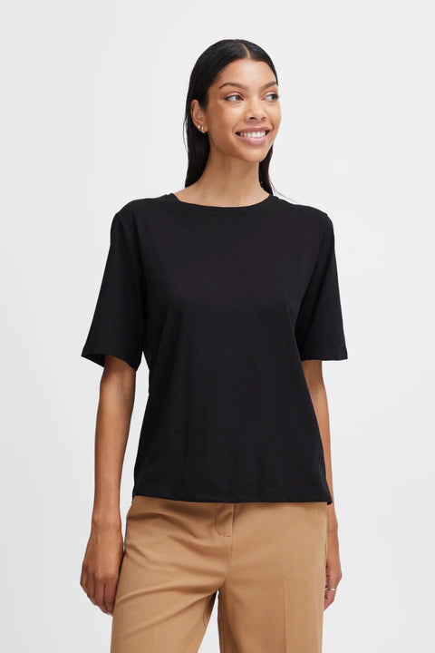 B Young 20813611 Pamila Half SL T-shirt 2 In Black