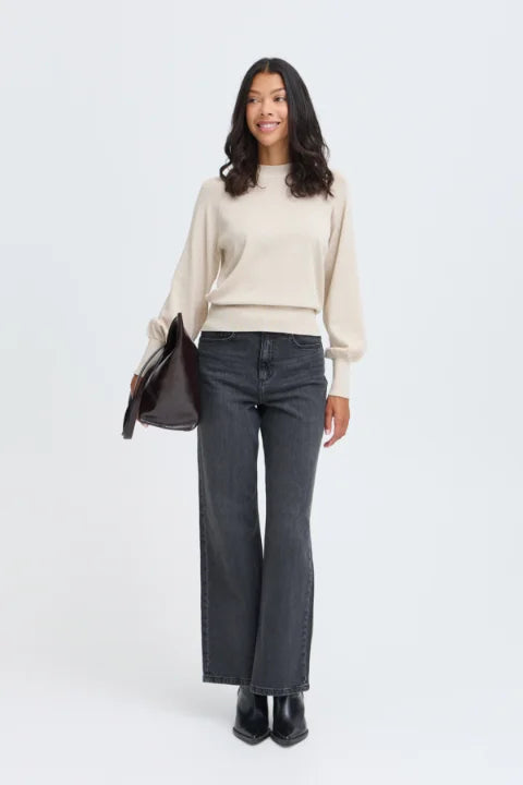 B Young Mobbe Jumper In Oatmeal