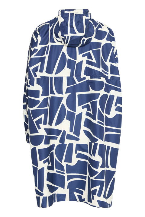 B Young Aska Cape In Med Blue Geo