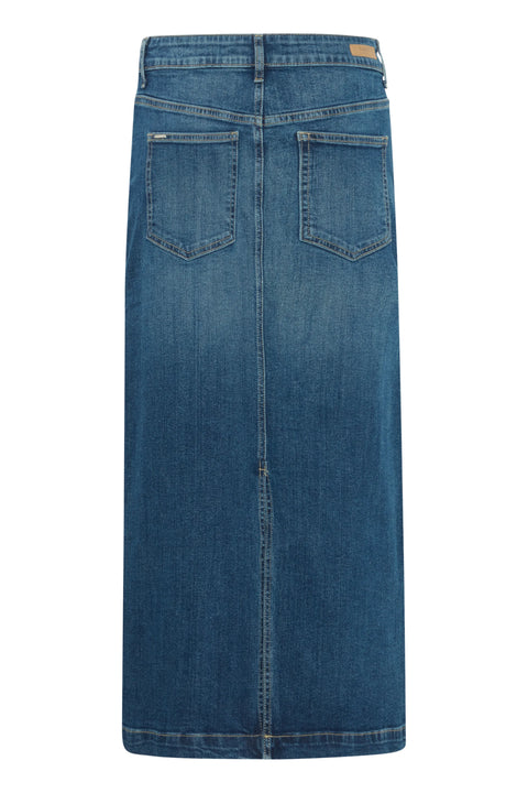 B Young Komma Hw Skirt In Mid Blue Denim