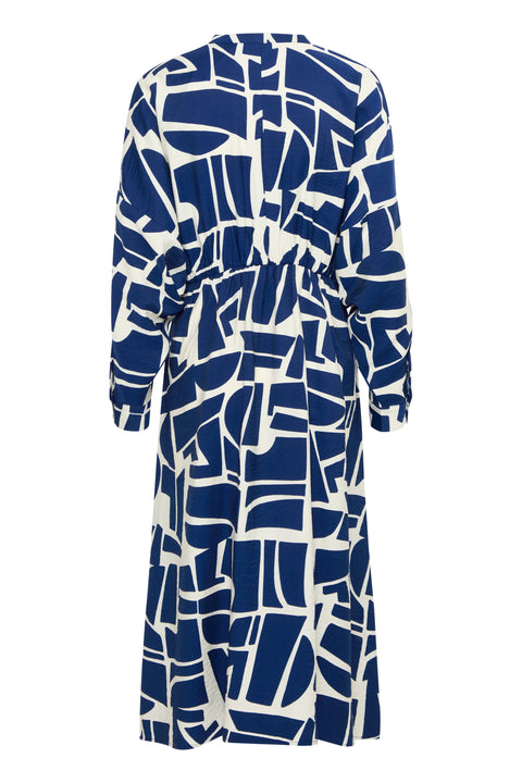 B Young Ihamma Dress 2 In Med Blue Geo