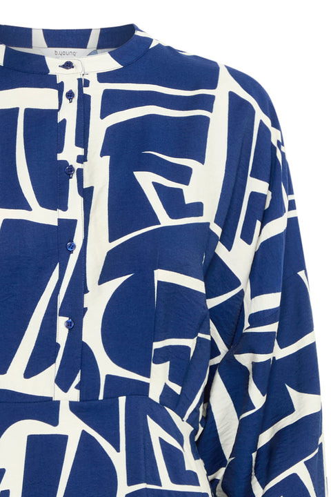 B Young Ihamma Dress 2 In Med Blue Geo