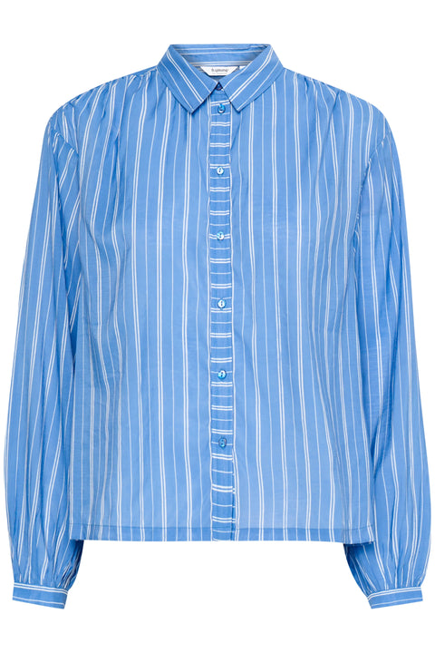 B Young Isalena Shirt In Riverside Birch Stripe Mix