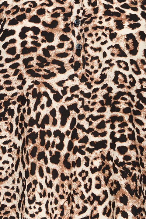 B Young Joella Vneck Top 3 In Birch Leopard