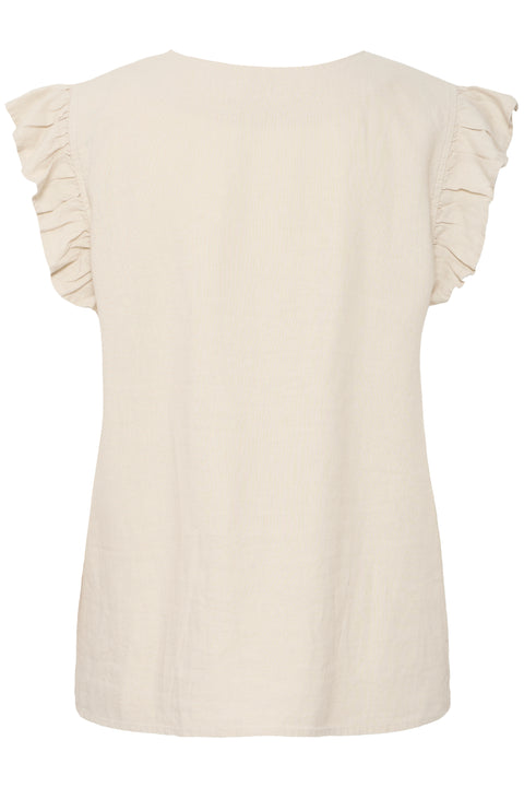 B Young Falakka Ruffle Shirt In Rainy Day