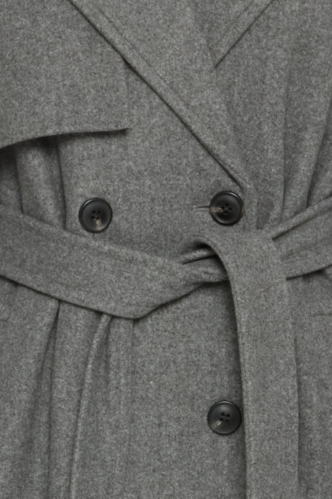 B Young Cilia Trenchcoat 2  In Mid Grey Melange