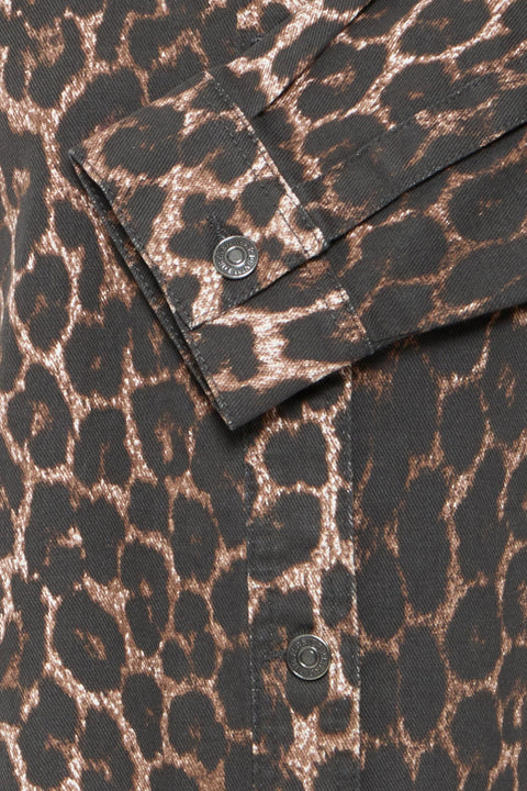 B Young Kenna Shirt  In Denim Leopard Mix