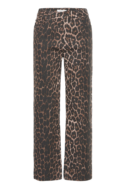 B Young Kenna Hw Jeans  In Denim Leopard Mix