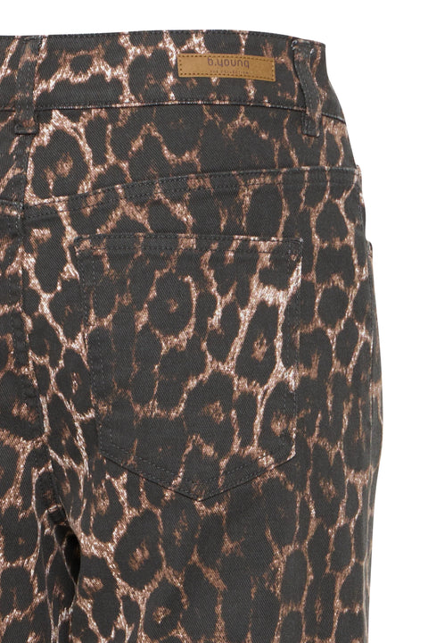 B Young Kenna Hw Jeans  In Denim Leopard Mix