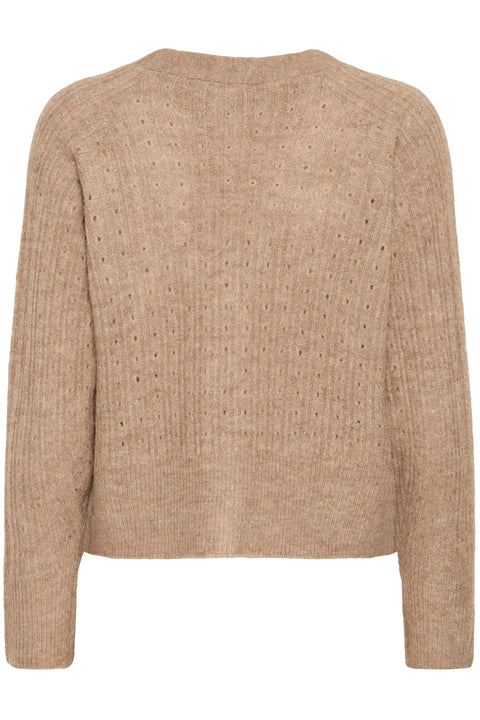 B Young Monna Cardigan  In Walnut Melange