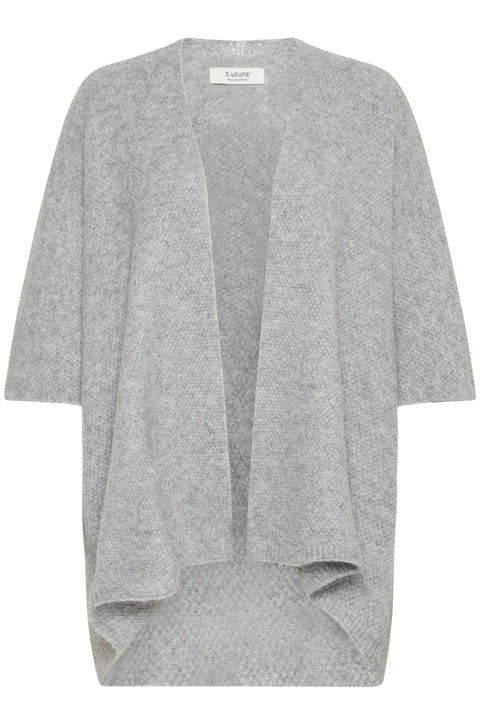 B Young Vilko Poncho Cape  In Mid Grey Melange