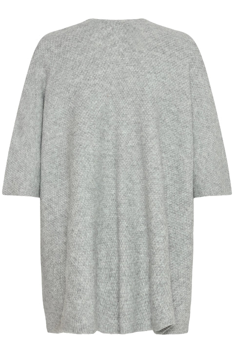 B Young Vilko Poncho Cape  In Mid Grey Melange