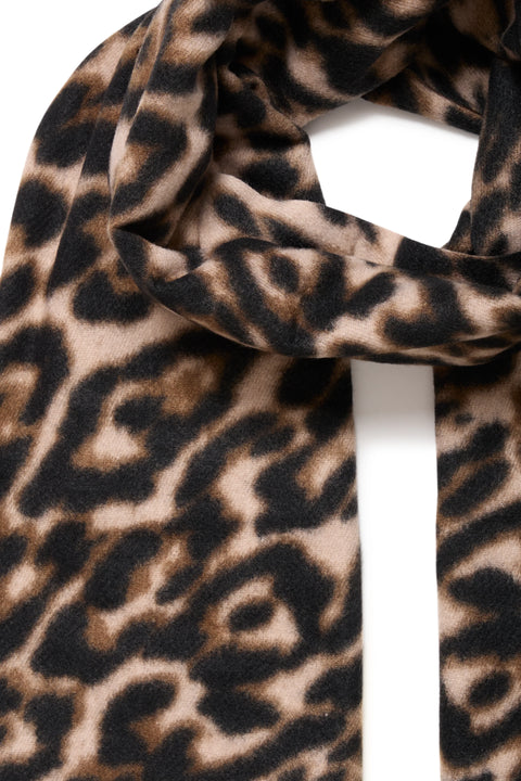 B Young Weopard Scarf  In Black Mix