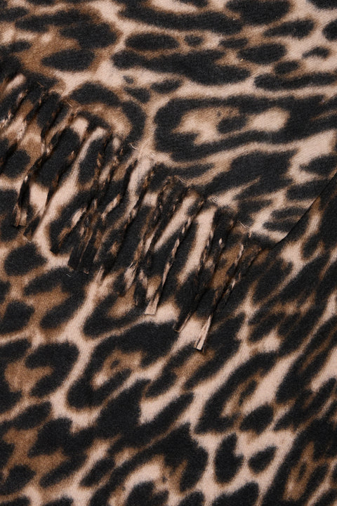 B Young Weopard Scarf  In Black Mix