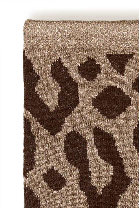 B Young Wli Socks  In Walnut Leopard Sock