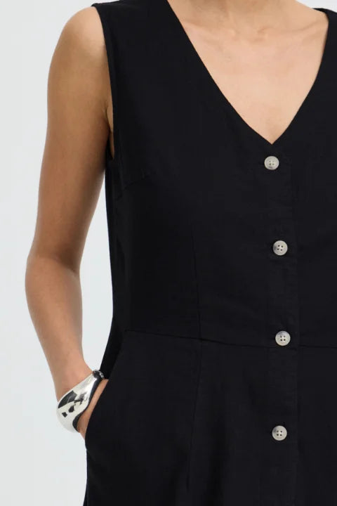 B Young Falakka Button Dress 2 In Meteorite