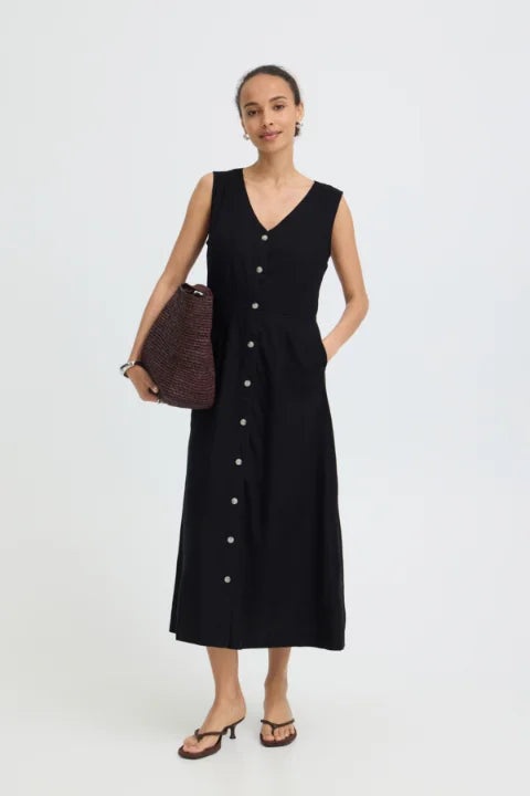 B Young Falakka Button Dress 2 In Meteorite