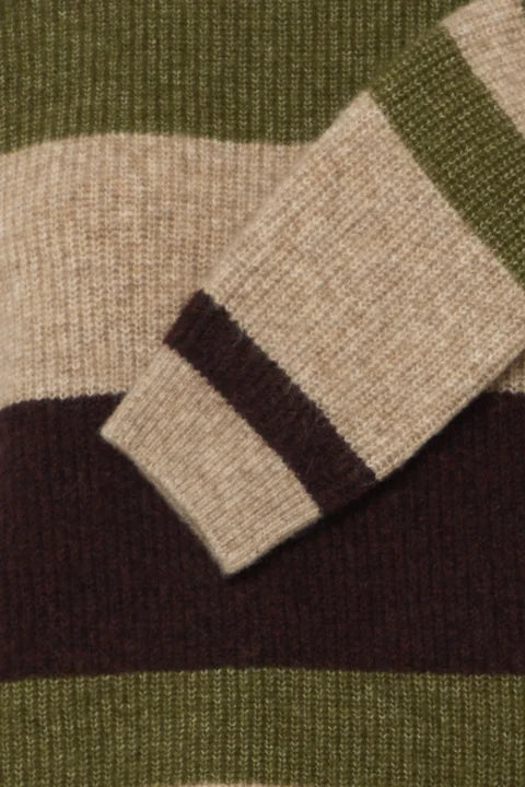B Young Otaja Jumper In Avocado Melange Stripe