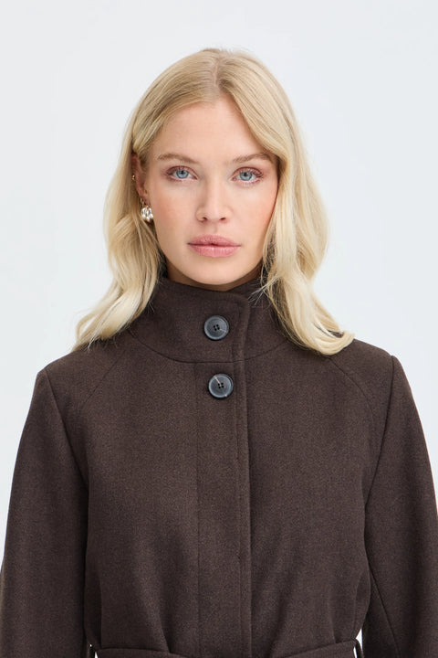 B Young Calia Mel Long Coat In Java Melange