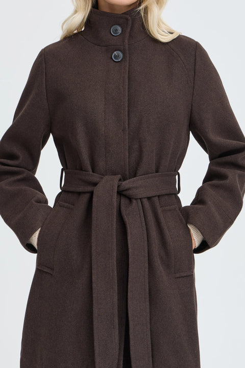 B Young Calia Mel Long Coat In Java Melange