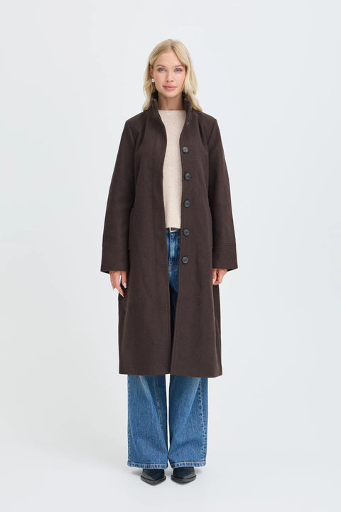 B Young Calia Mel Long Coat In Java Melange