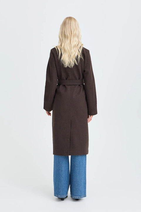 B Young Calia Mel Long Coat In Java Melange