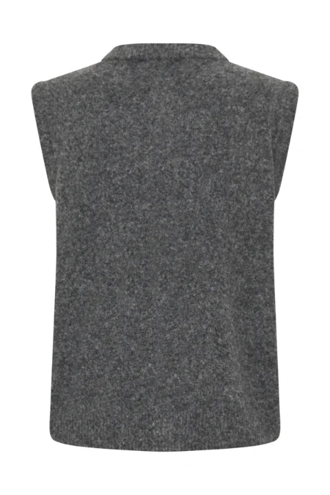 B Young Omea Vest In Dark Grey Melange