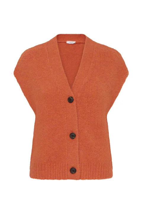 B Young Millers Button Vest In Pureed Pumpkin Melange