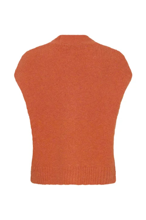 B Young Millers Button Vest In Pureed Pumpkin Melange