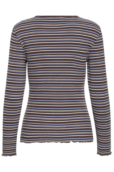 B Young Tone Long-Sleeve Tshirt In Java Stripe