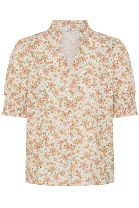 B Young Iasmim Shirt In Yellow/Orange Sunflowers